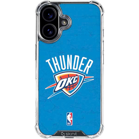 NBA OKC Thunder Distressed iPhone 16 Clear Case